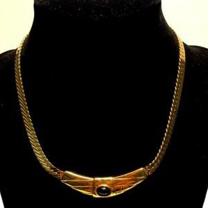 Gold Tone Signed André Courrèges Bar Necklace